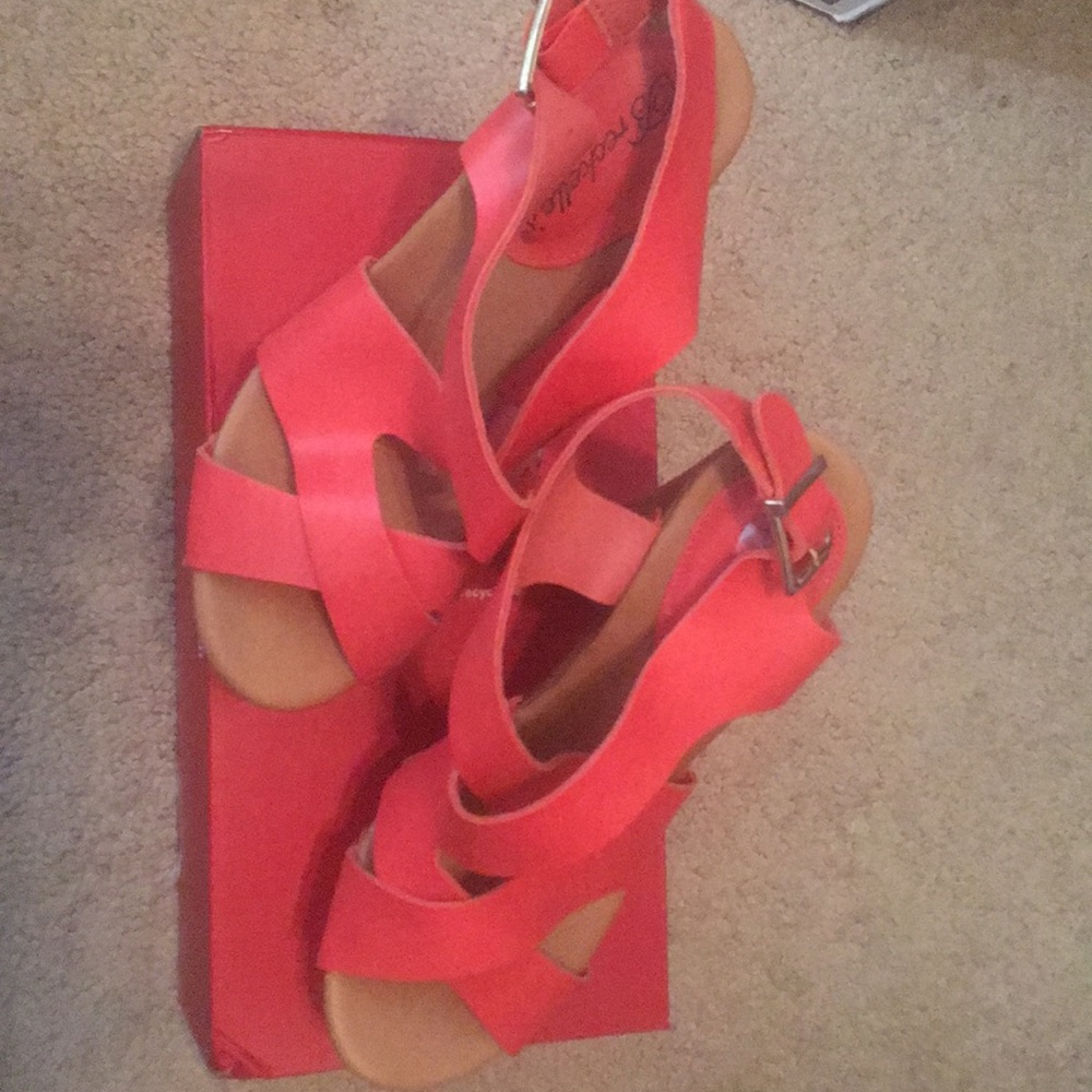 Heels orange coral shoes